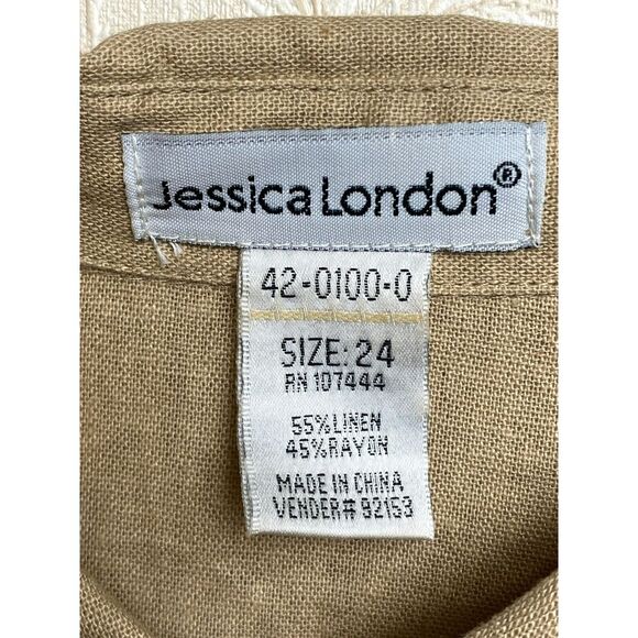 Jessica London 2 Piece‎ Set Womens Shirt 24 Skirt 26 Lagenlook Linen Plus Ladies - Picture 4 of 13